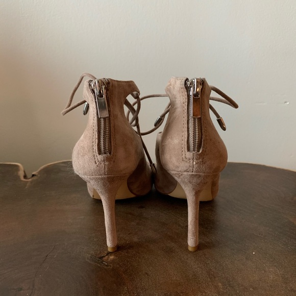 Sexy lace-up nude suede heels - Picture 3 of 4